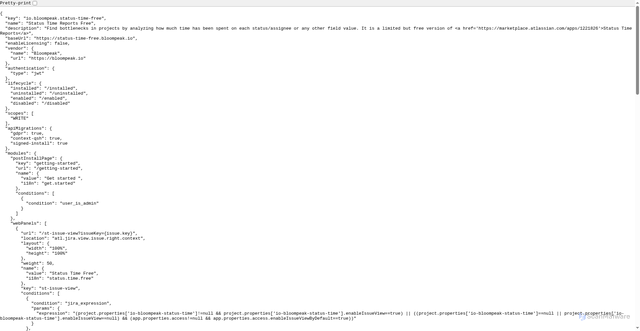 Security scan screenshot of https://status-time-free.bloompeak.io