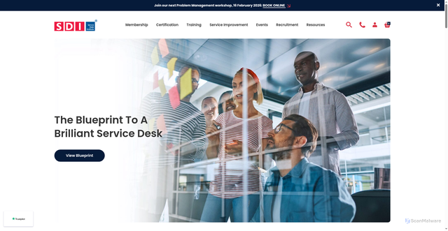 Security scan screenshot of https://servicedeskinstitute.com
