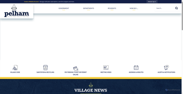 Security scan screenshot of https://pelhamny.gov/
