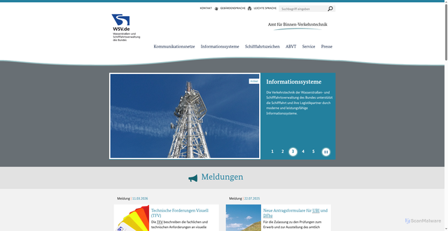 Security scan screenshot of http://www.fvt.wsv.de