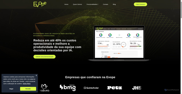 Security scan screenshot of https://evope.com.br
