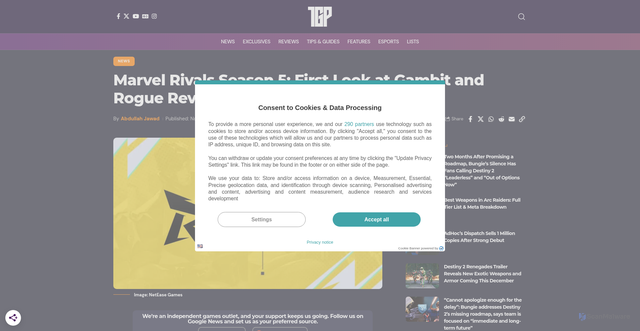 Security scan screenshot of https://thegamepost.com/marvel-rivals-season-5-first-look-gambit-rogue-revealed/