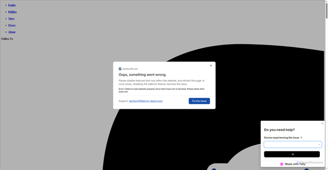 Security scan screenshot of https://section215.com/kenneth-gainwell-shows-new-side-eagles-never-saw-week-1-01k4jwae5t2k