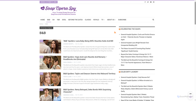 Security scan screenshot of https://www.soapoperaspy.com/category/bb/