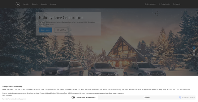 Security scan screenshot of https://www.mbusa.com/en/home