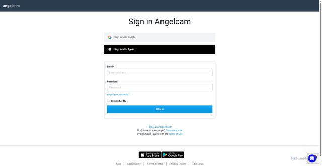 Security scan screenshot of https://v.angelcam.com