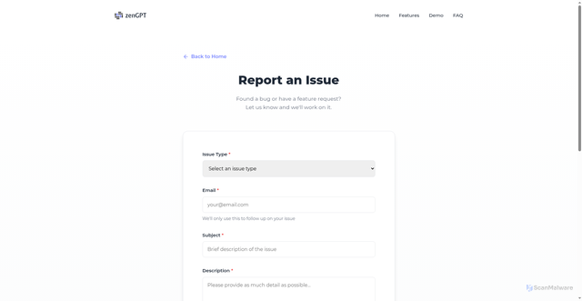Security scan screenshot of https://zengpt-website.pages.dev/support.html