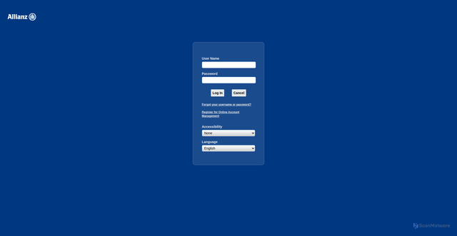 Security scan screenshot of https://accounts.allianzpersonalbroker.co.uk