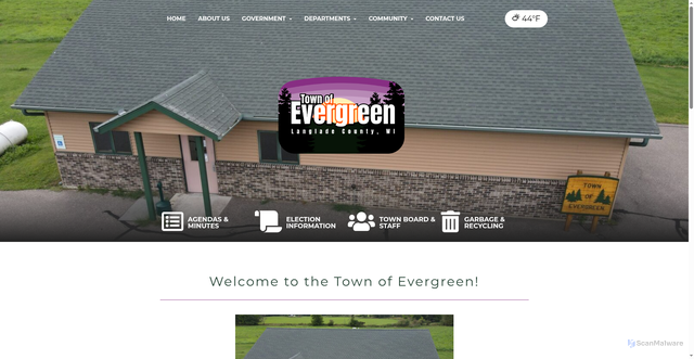 Security scan screenshot of https://townofevergreenwi.com/
