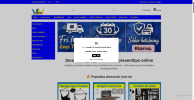 Security scan screenshot of https://grossbutik.se