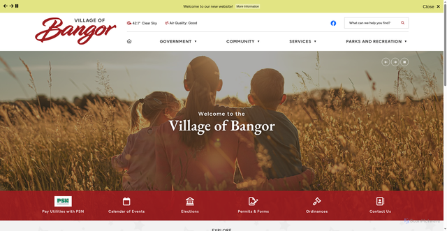 Security scan screenshot of https://villageofbangorwi.gov/