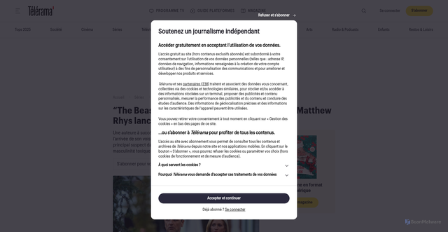 Security scan screenshot of https://www.telerama.fr/series-tv/the-beast-in-me-sur-netflix-claire-danes-et-matthew-rhys-lances-dans-une-jouissive-valse-macabre-4352_cri-7041506.php