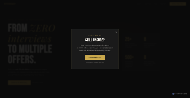 Security scan screenshot of https://offerready.pages.dev/