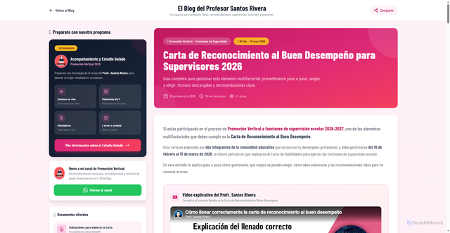 Security scan screenshot of https://blogdesantosrivera.pages.dev/entries/carta-reconocimiento-buen-desempeno-supervisores-2026
