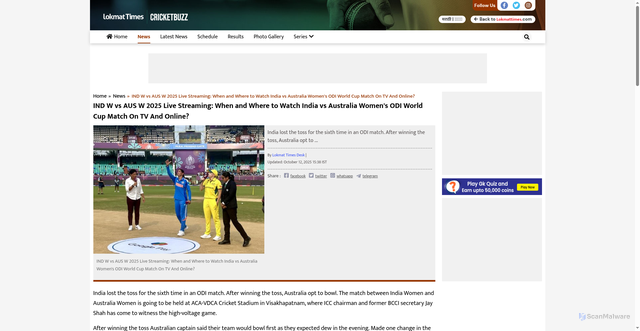 Security scan screenshot of https://www.lokmattimes.com/cricket/news/ind-w-vs-aus-w-2025-live-streaming-when-and-where-to-watch-india-vs-australia-womens-odi-world-cup-match-on-tv-and-online-a517/