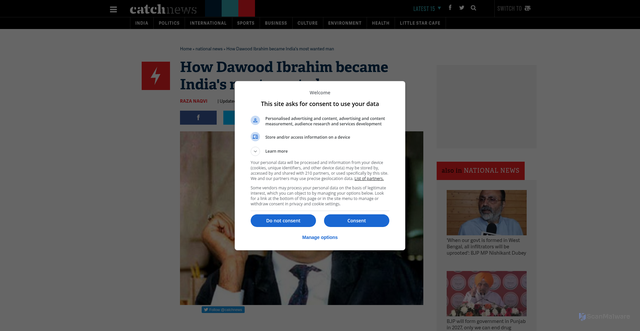 Security scan screenshot of https://www.catchnews.com/national-news/how-dawood-ibrahim-became-india-s-most-wanted-man-1440227782.html