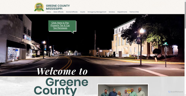 Security scan screenshot of https://www.greenecountyms.gov/