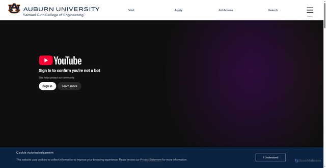 Security scan screenshot of https://eng.auburn.edu/