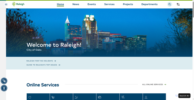 Security scan screenshot of https://raleighnc.gov/