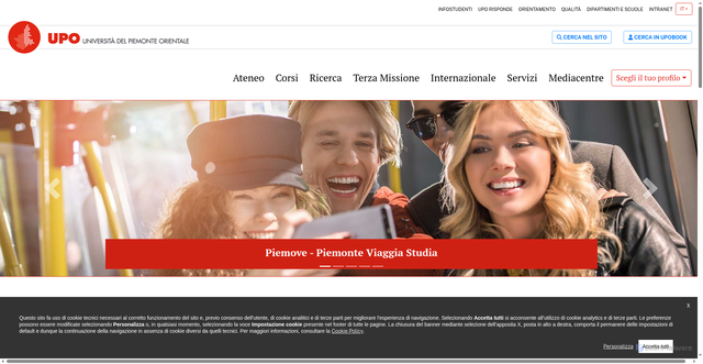 Security scan screenshot of https://uniupo.it