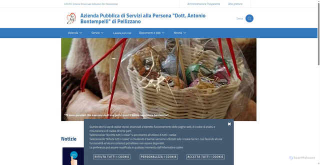 Security scan screenshot of https://www.apsp-pellizzano.it/