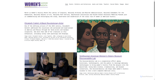 Security scan screenshot of https://womenshistorymonth.gov/