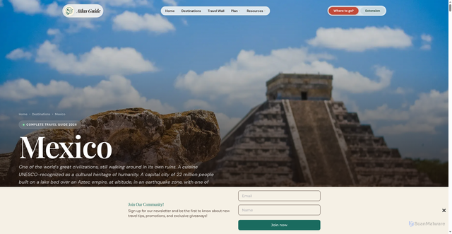 Security scan screenshot of https://www.atlas-guide.com/north-america/mexico