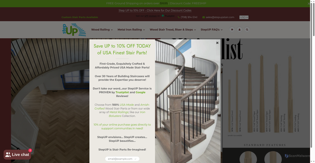 Security scan screenshot of https://stepupstair.com