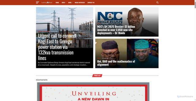 Security scan screenshot of https://capitalpost.com.ng