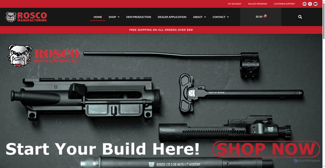 Security scan screenshot of https://www.roscomanufacturing.com