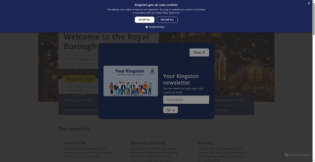 Security scan screenshot of https://www.kingston.gov.uk/
