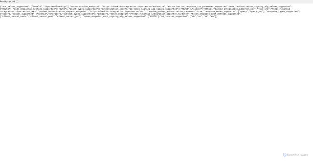 Security scan screenshot of https://bankid-integration.idporten.no