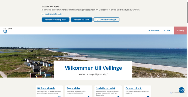 Security scan screenshot of http://www.vellinge.se