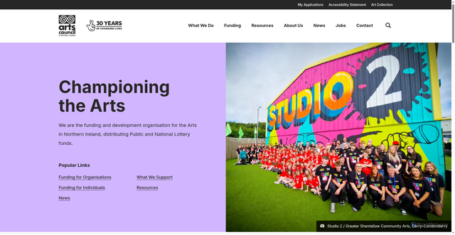 Security scan screenshot of https://artscouncil-ni.org/