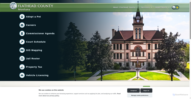 Security scan screenshot of https://flatheadcounty.gov/