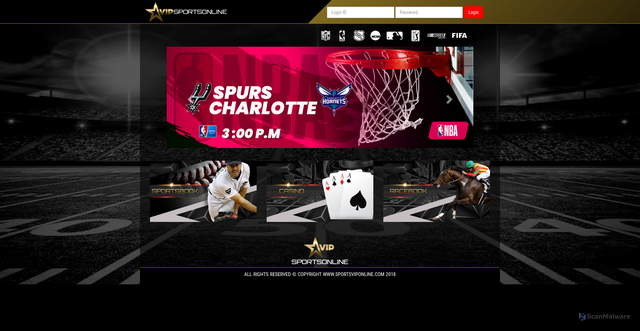 Security scan screenshot of https://sportsviponline.com/