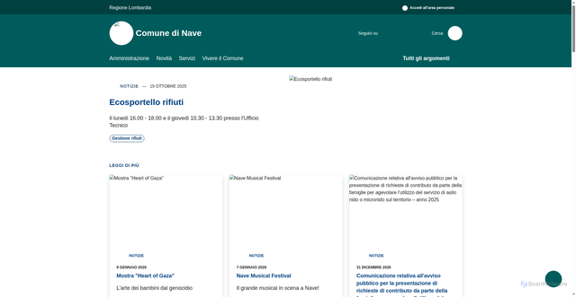 Security scan screenshot of https://www.comune.nave.bs.it/it