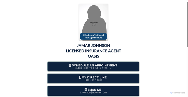 Security scan screenshot of https://jjohnson.my-agent-appt.com/digital-business-card