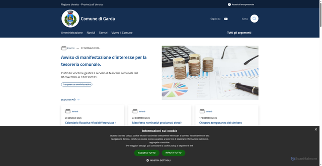 Security scan screenshot of https://www.comune.garda.vr.it/it