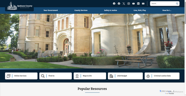 Security scan screenshot of https://www.spokanecounty.gov