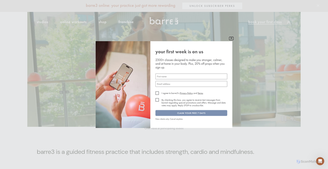 Security scan screenshot of https://barre3.com/