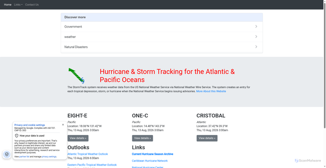 Security scan screenshot of https://hurricane.terrapin.com/