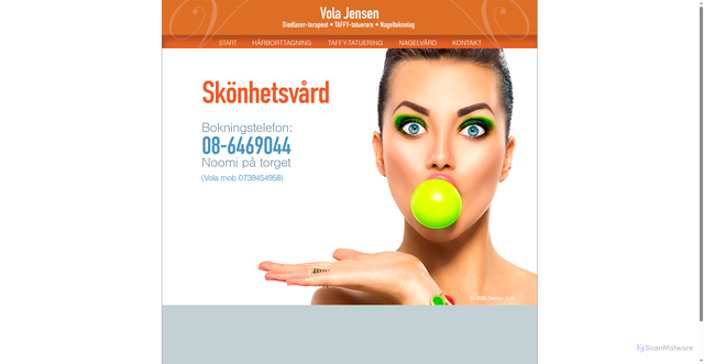 Security scan screenshot of https://volajensen.se