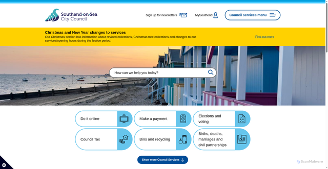 Security scan screenshot of https://www.southend.gov.uk/