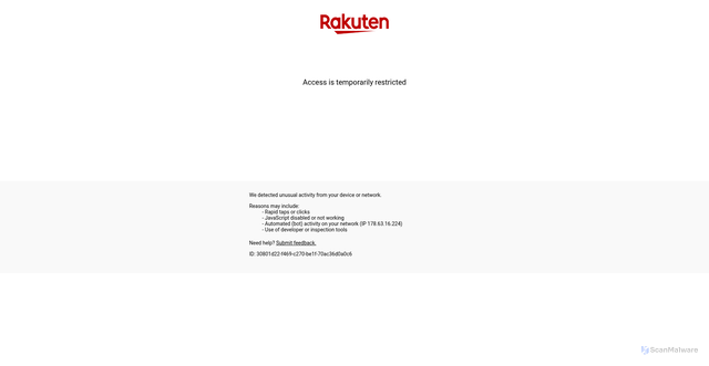 Security scan screenshot of https://fr.shopping.rakuten.com
