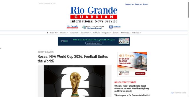 Security scan screenshot of https://riograndeguardian.com/stories/rosas-fifa-world-cup-2026-football-unites-the-world,52127