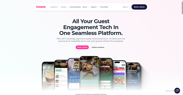Security scan screenshot of https://stampede.ai