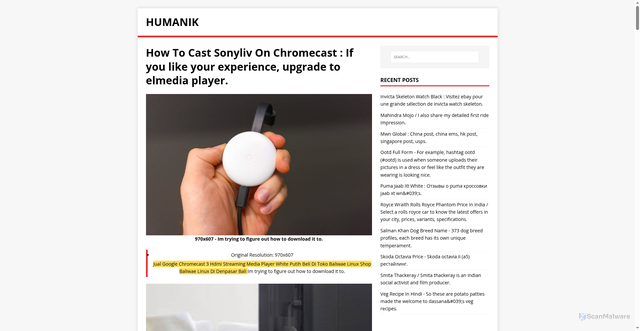 Security scan screenshot of https://nikmahus.pages.dev/post/how-to-cast-sonyliv-on-chromecast/