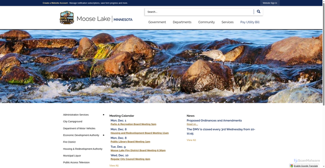 Security scan screenshot of https://www.cityofmooselake.net/