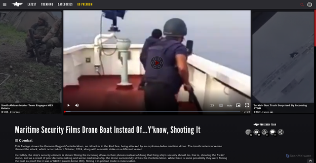 Security scan screenshot of https://funker530.com/video/maritime-security-films-drone-boat-instead-ofyknow-shooting-it